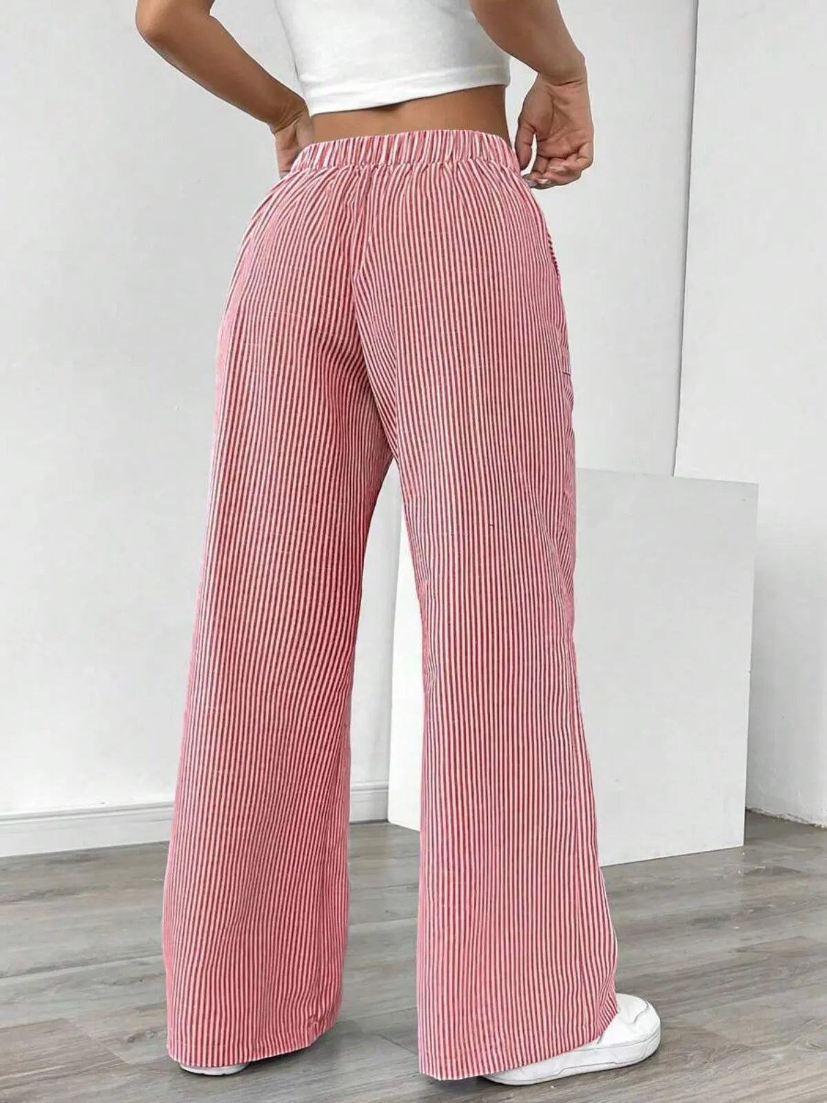 Casual Comfy Striped Printed Daily Wear Wide Leg Pants