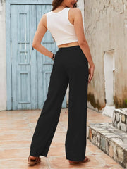 Casual Linen Summer Lightweight Casual Summer Loose and Comfortable Drawstring Palazzo Pants