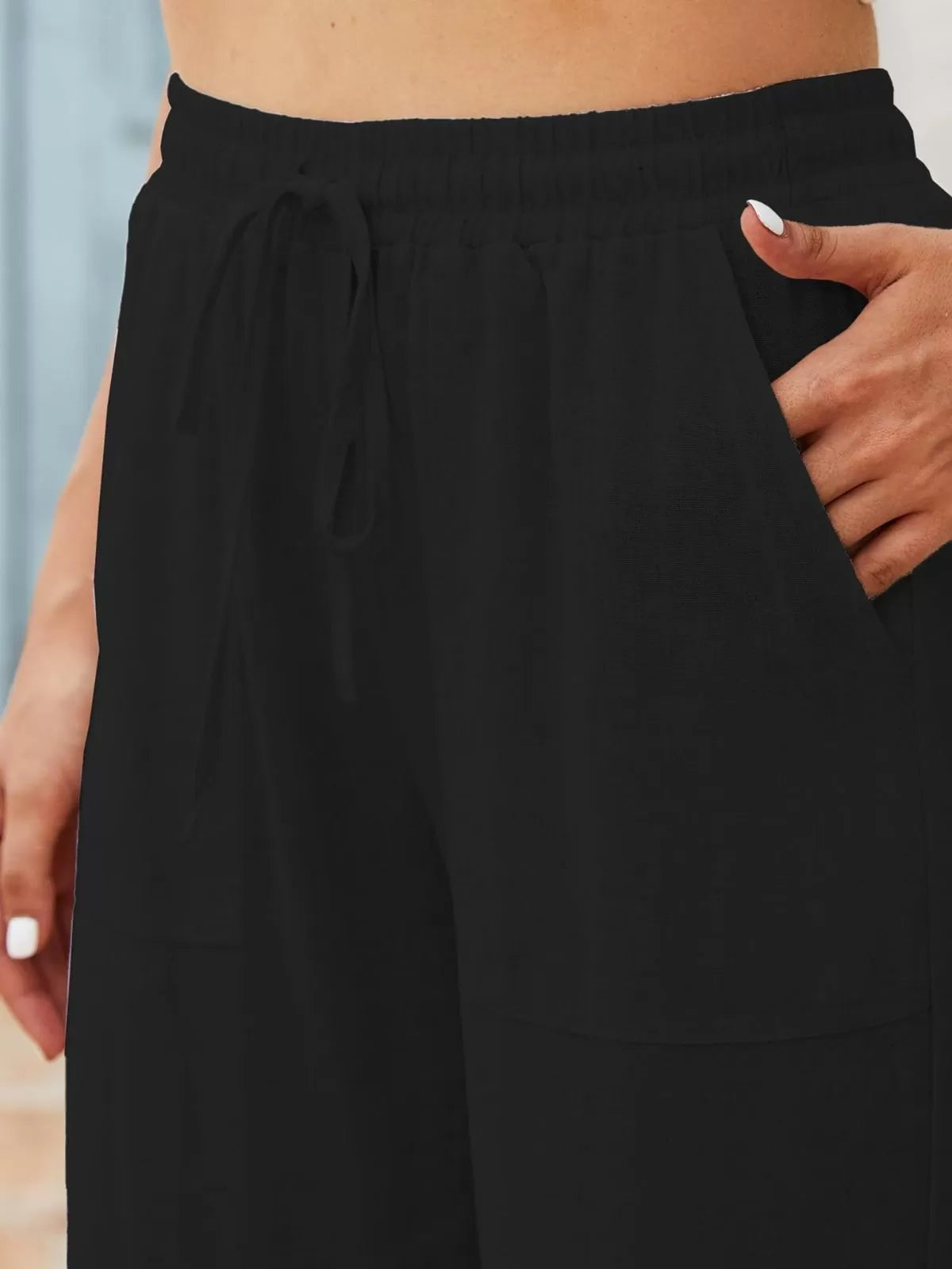 Casual Linen Summer Lightweight Casual Summer Loose and Comfortable Drawstring Palazzo Pants