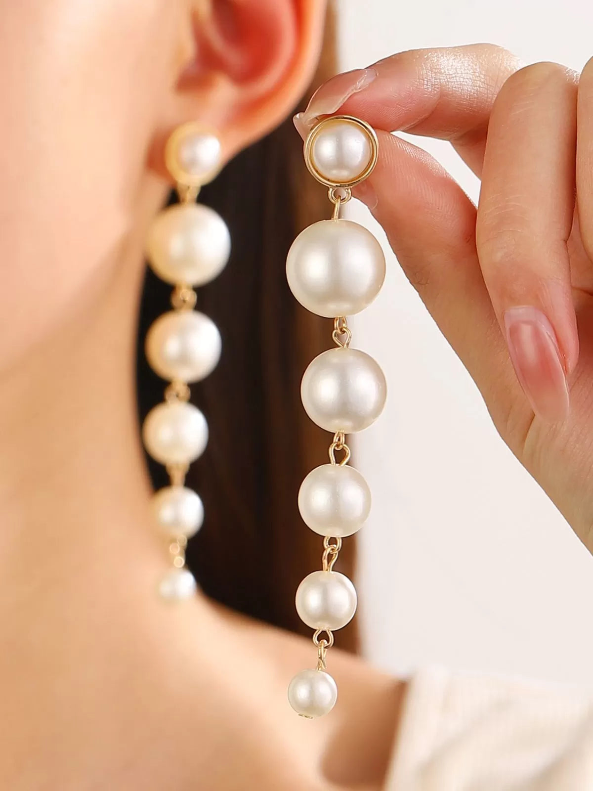 Casual Style 1 Pair Pearl Alloy Earrings