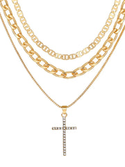 Casual Style 1pc Chain Zinc Alloy Cross Necklace