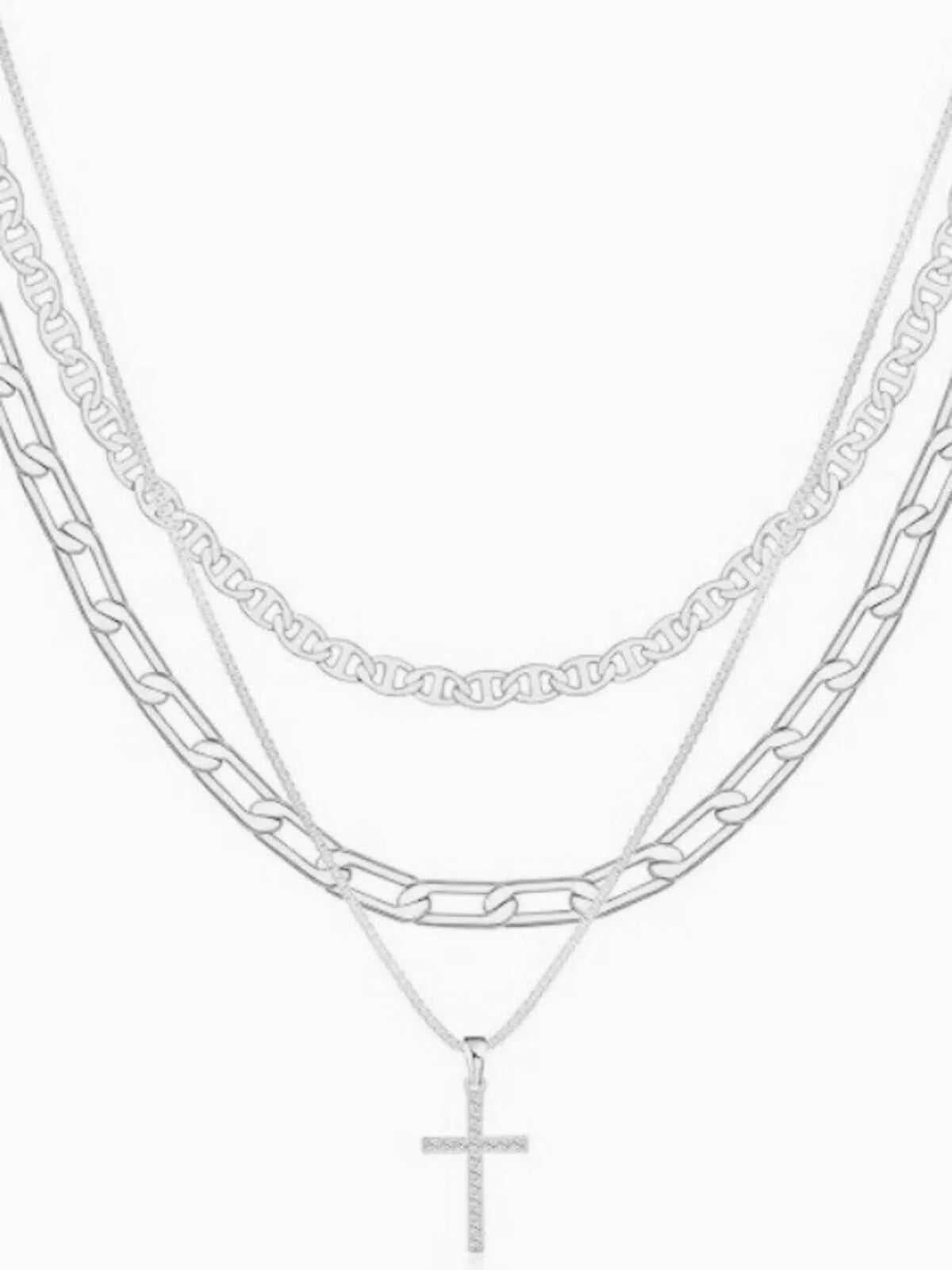 Casual Style 1pc Chain Zinc Alloy Cross Necklace