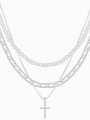 Casual Style 1pc Chain Zinc Alloy Cross Necklace
