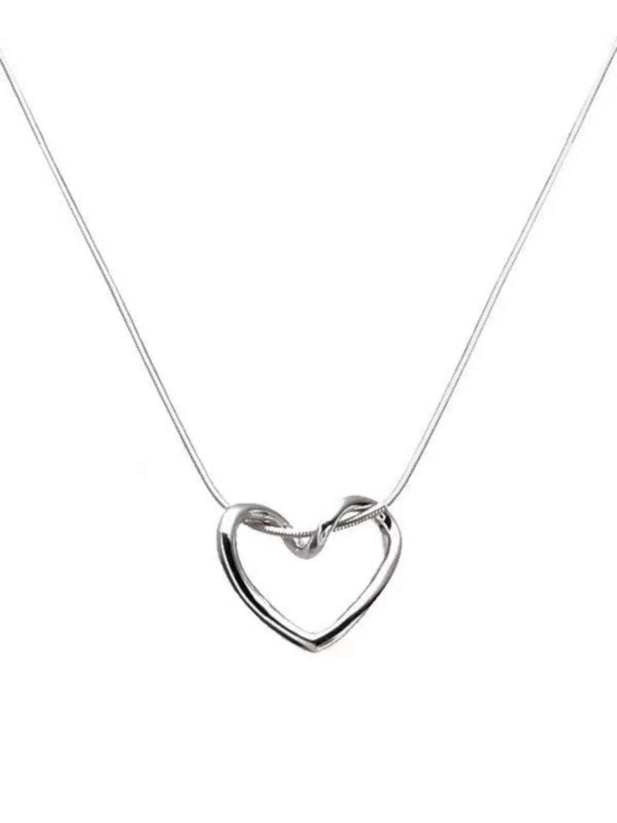 Casual Style 1pc Chain Zinc Alloy 3D Heart Necklace