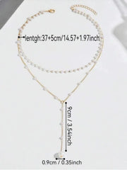 Casual Style 1pc Chain Zinc Alloy Pearl Necklace