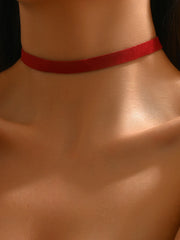 Casual Style 1pc Solid Chain Flannelette Necklace