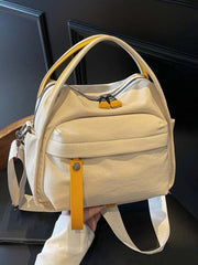 Solid Color Fashionable Zipper Trendy Versatile High-quality Daily Commuting Crossbody Bag