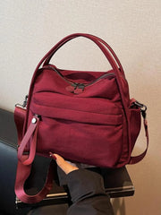 Solid Color Fashionable Zipper Trendy Versatile High-quality Daily Commuting Crossbody Bag