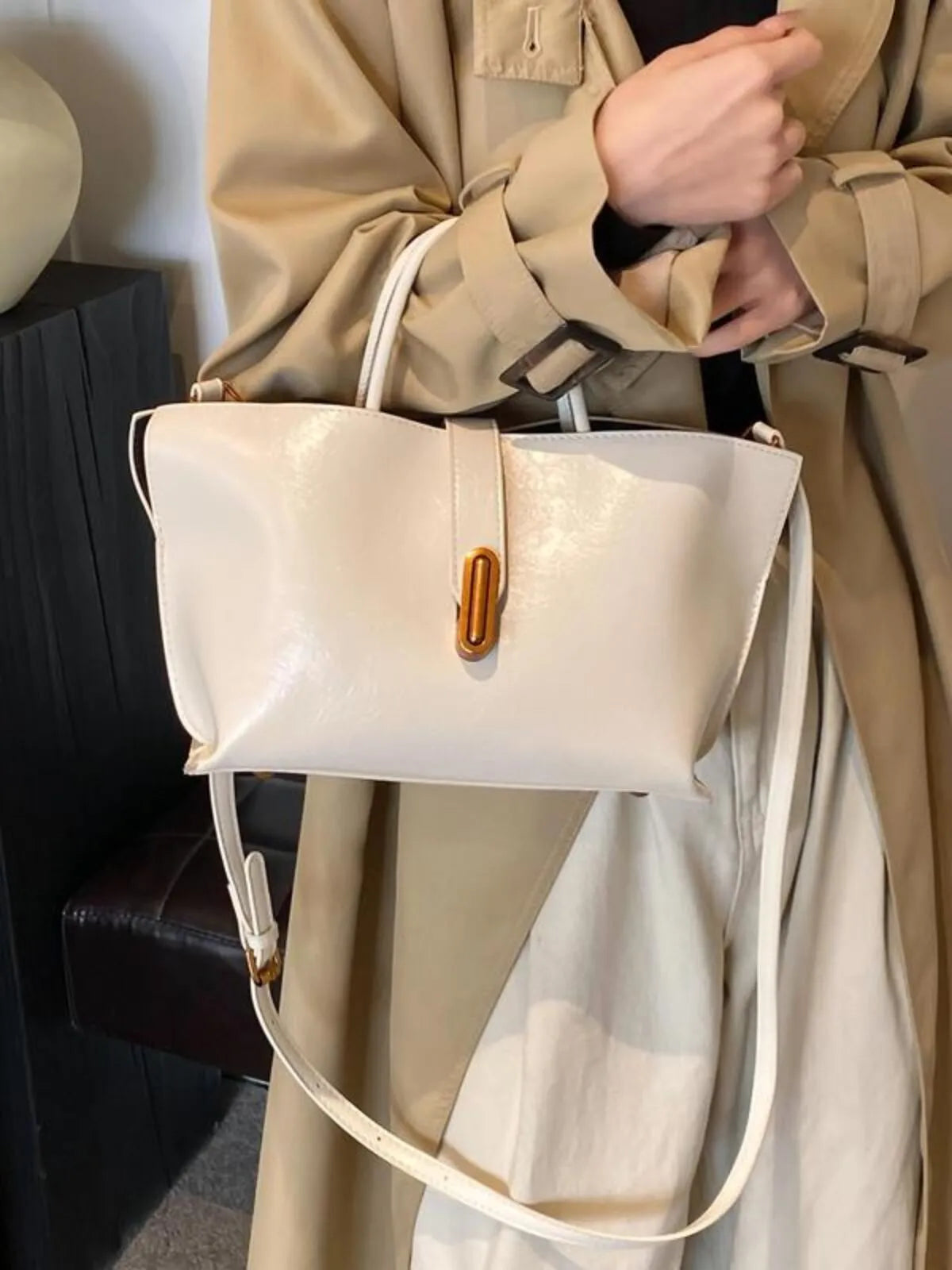 Fashionable Elegant Solid Color Trendy Versatile High-quality Daily Commuting Crossbody Bag