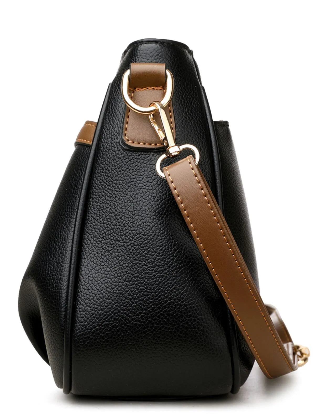 Casual Style 1pc Solid Metal Button Crossbody Bag