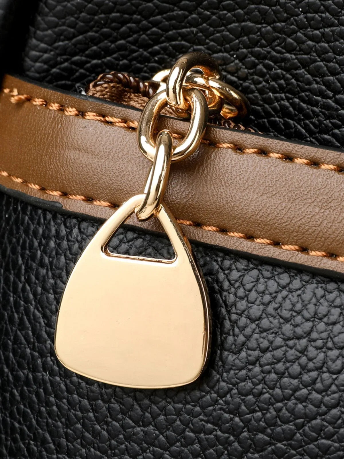 Casual Style 1pc Solid Metal Button Crossbody Bag