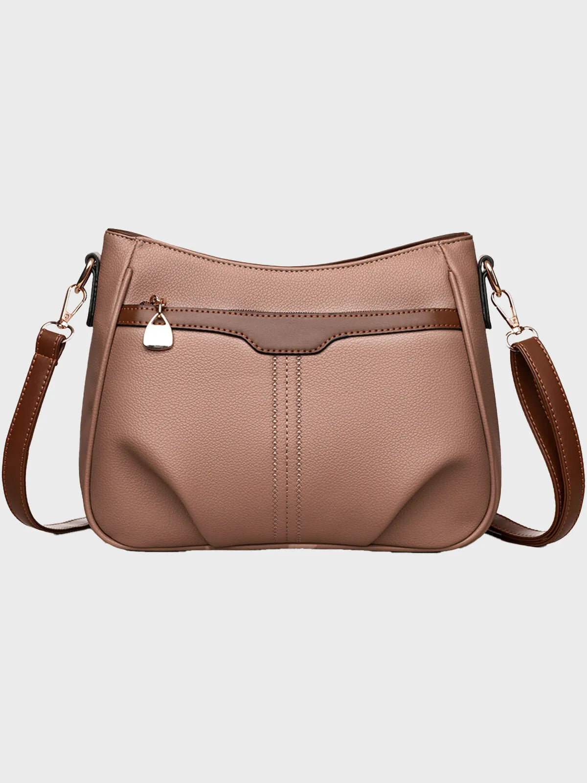 Casual Style 1pc Solid Metal Button Crossbody Bag