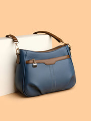 Casual Style 1pc Solid Metal Button Crossbody Bag