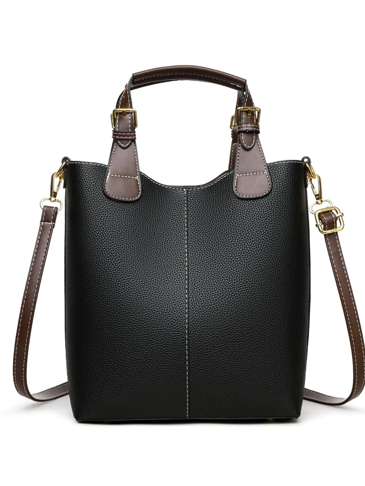 Casual Style 1pc Solid Metal Button Handbag