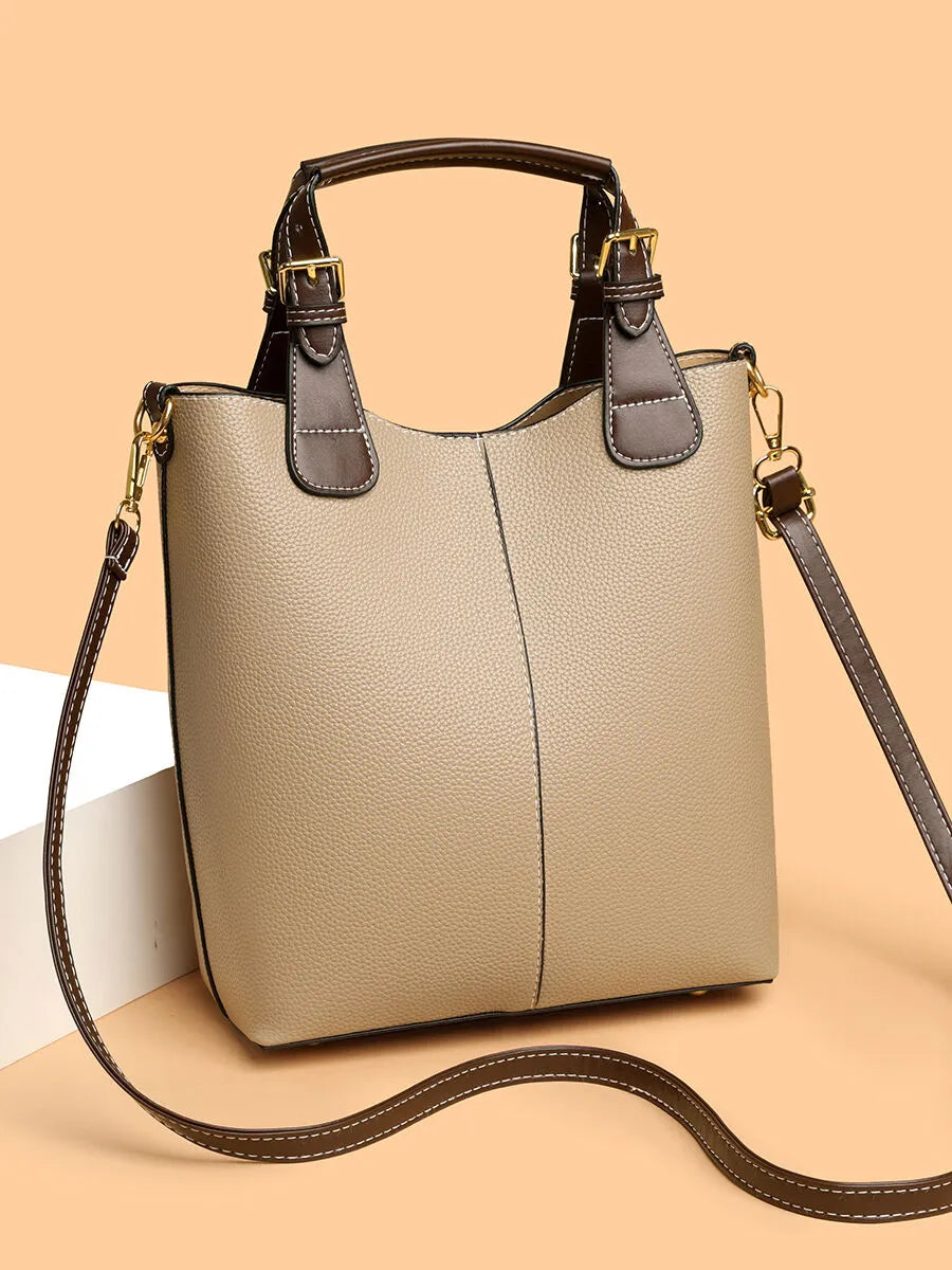 Casual Style 1pc Solid Metal Button Handbag