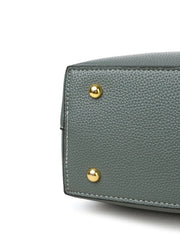 Casual Style 1pc Solid Metal Button Handbag