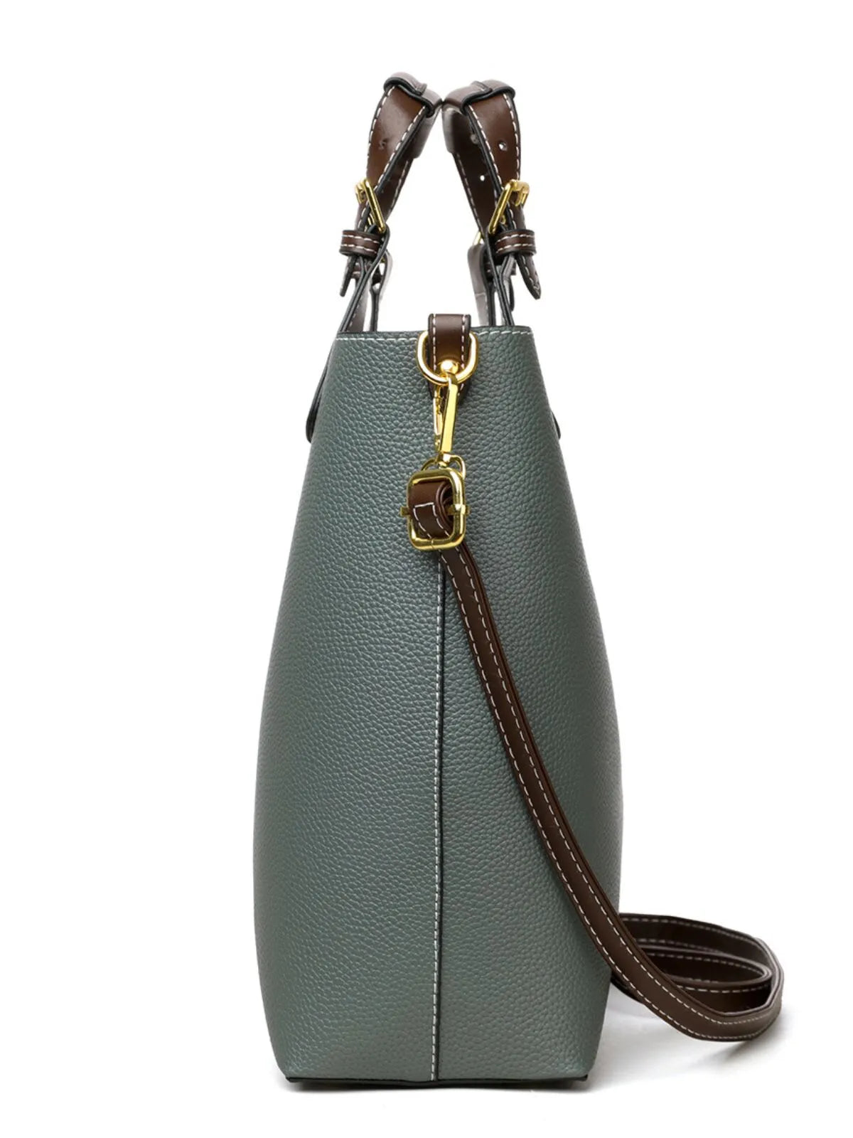 Casual Style 1pc Solid Metal Button Handbag