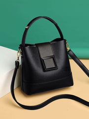 Casual Style 1pc Solid Metal Button Crossbody Bag