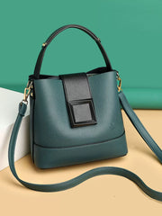 Casual Style 1pc Solid Metal Button Crossbody Bag