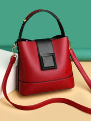 Casual Style 1pc Solid Metal Button Crossbody Bag