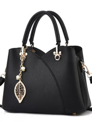 Casual Style 1pc Solid Metal Button Crossbody Bag