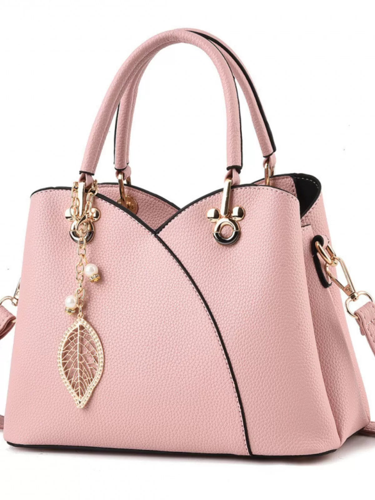 Casual Style 1pc Solid Metal Button Crossbody Bag