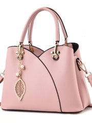 Casual Style 1pc Solid Metal Button Crossbody Bag