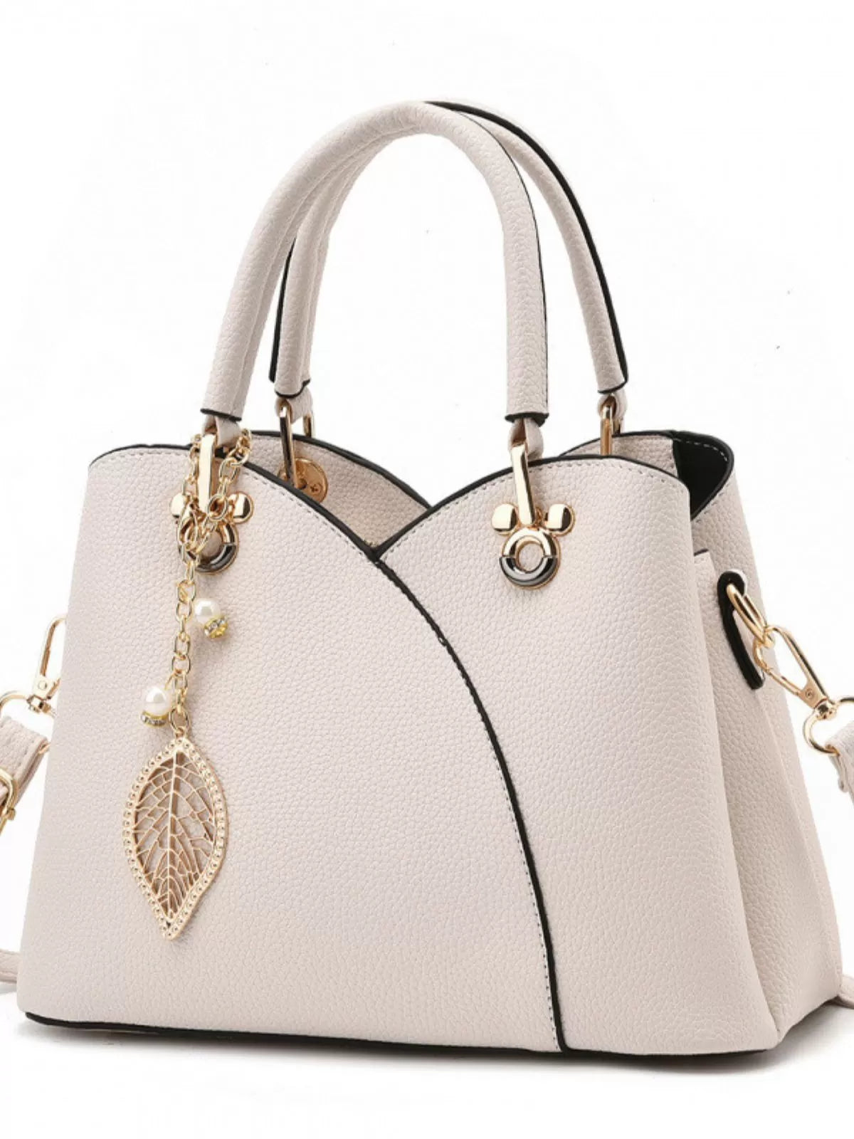 Casual Style 1pc Solid Metal Button Crossbody Bag