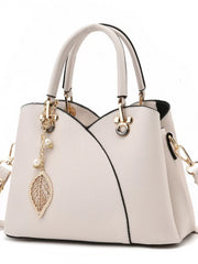 Casual Style 1pc Solid Metal Button Crossbody Bag