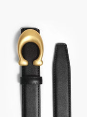 Casual Style 1pc Solid Metal Button Pu Leather Belt