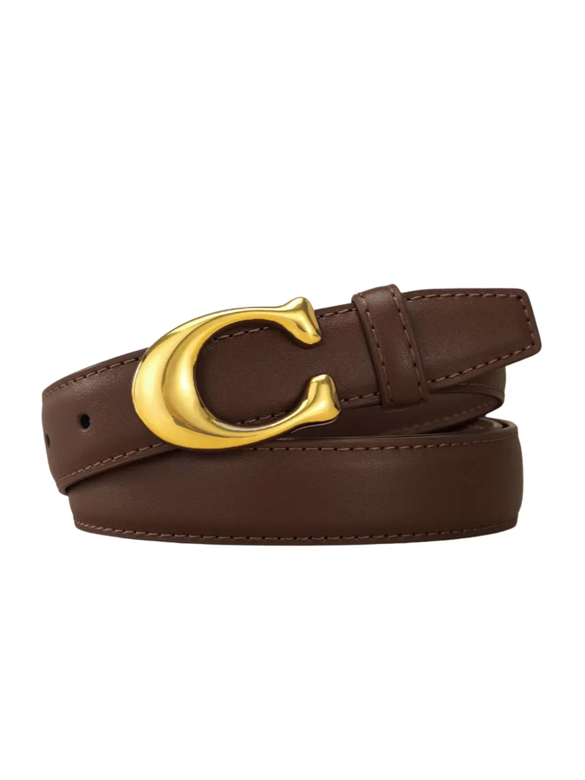 Casual Style 1pc Solid Metal Button Pu Leather Belt