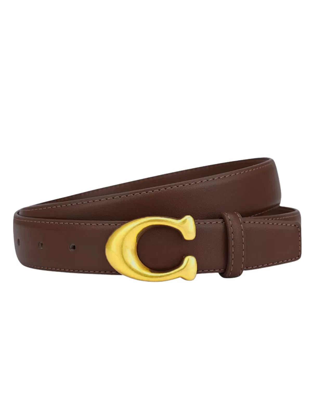 Casual Style 1pc Solid Metal Button Pu Leather Belt