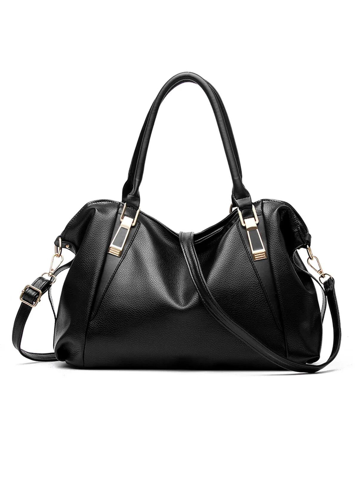 Casual Style 1pc Solid Metal Button Shoulder Bag