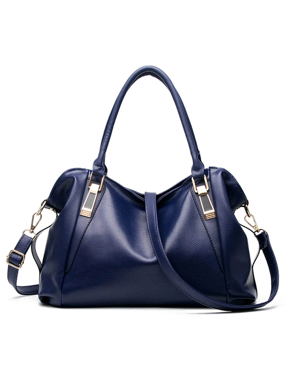 Casual Style 1pc Solid Metal Button Shoulder Bag