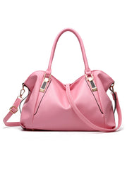 Casual Style 1pc Solid Metal Button Shoulder Bag