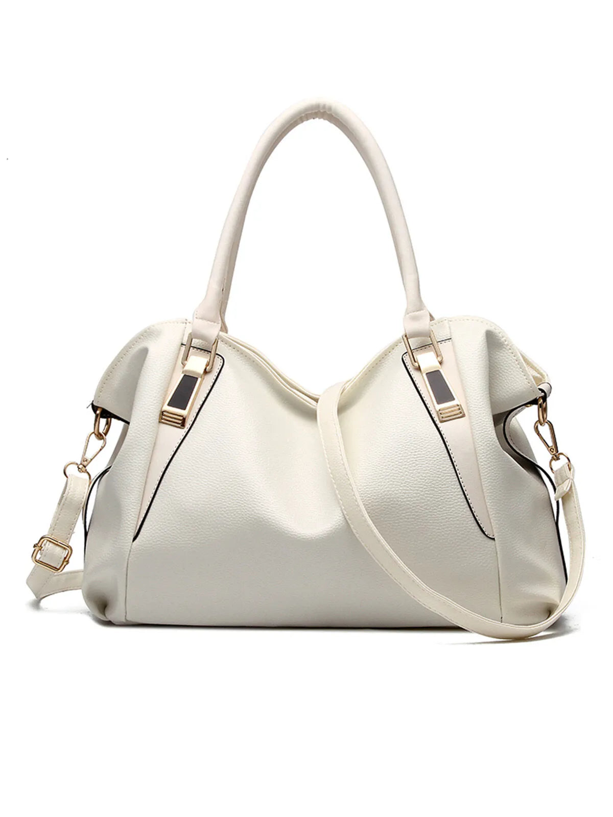 Casual Style 1pc Solid Metal Button Shoulder Bag