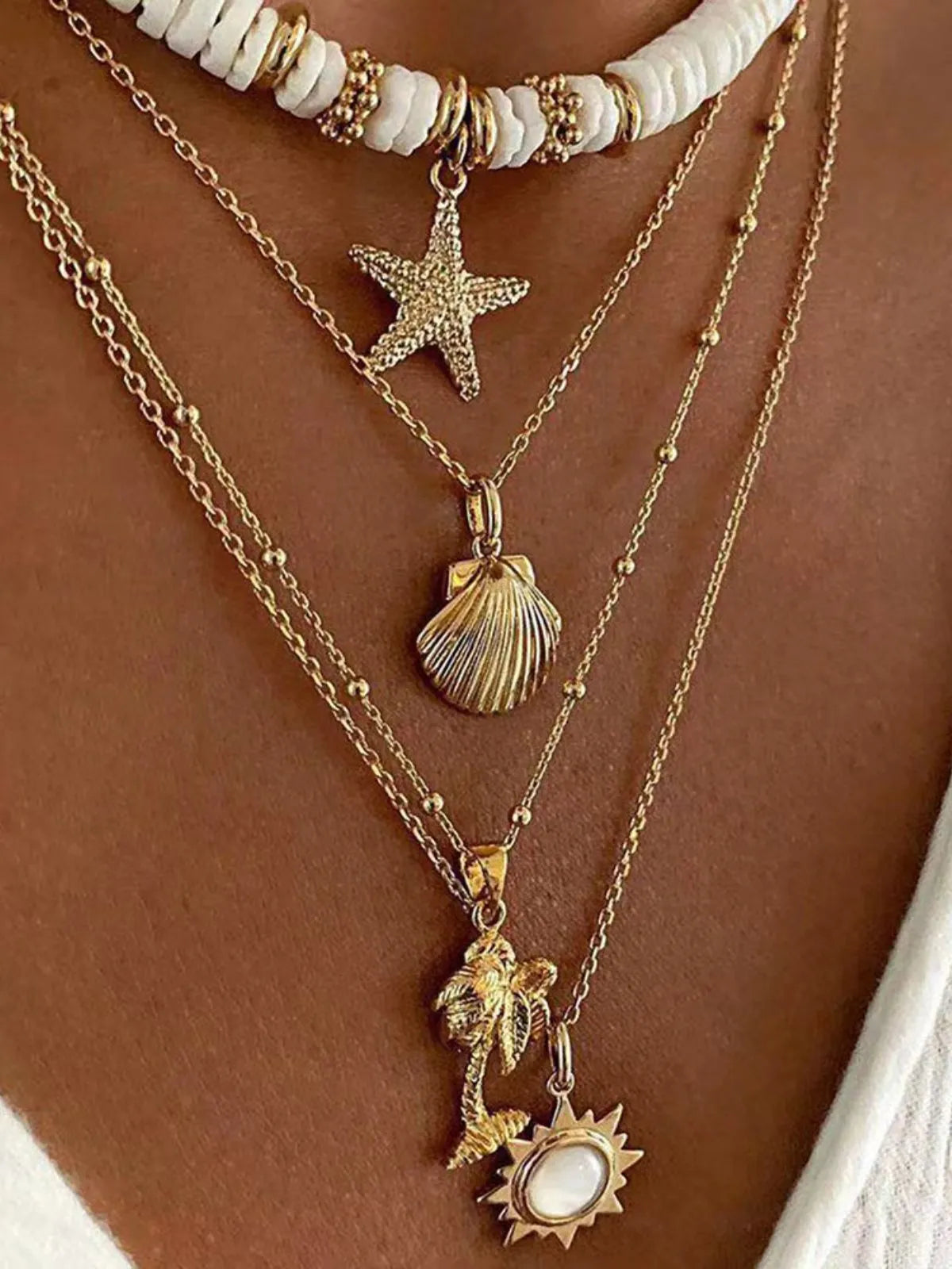 Casual Style 1pc Solid Shell Alloy Necklace