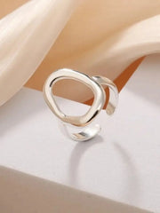 Casual Style 1pc Solid Stainless Steel Ring