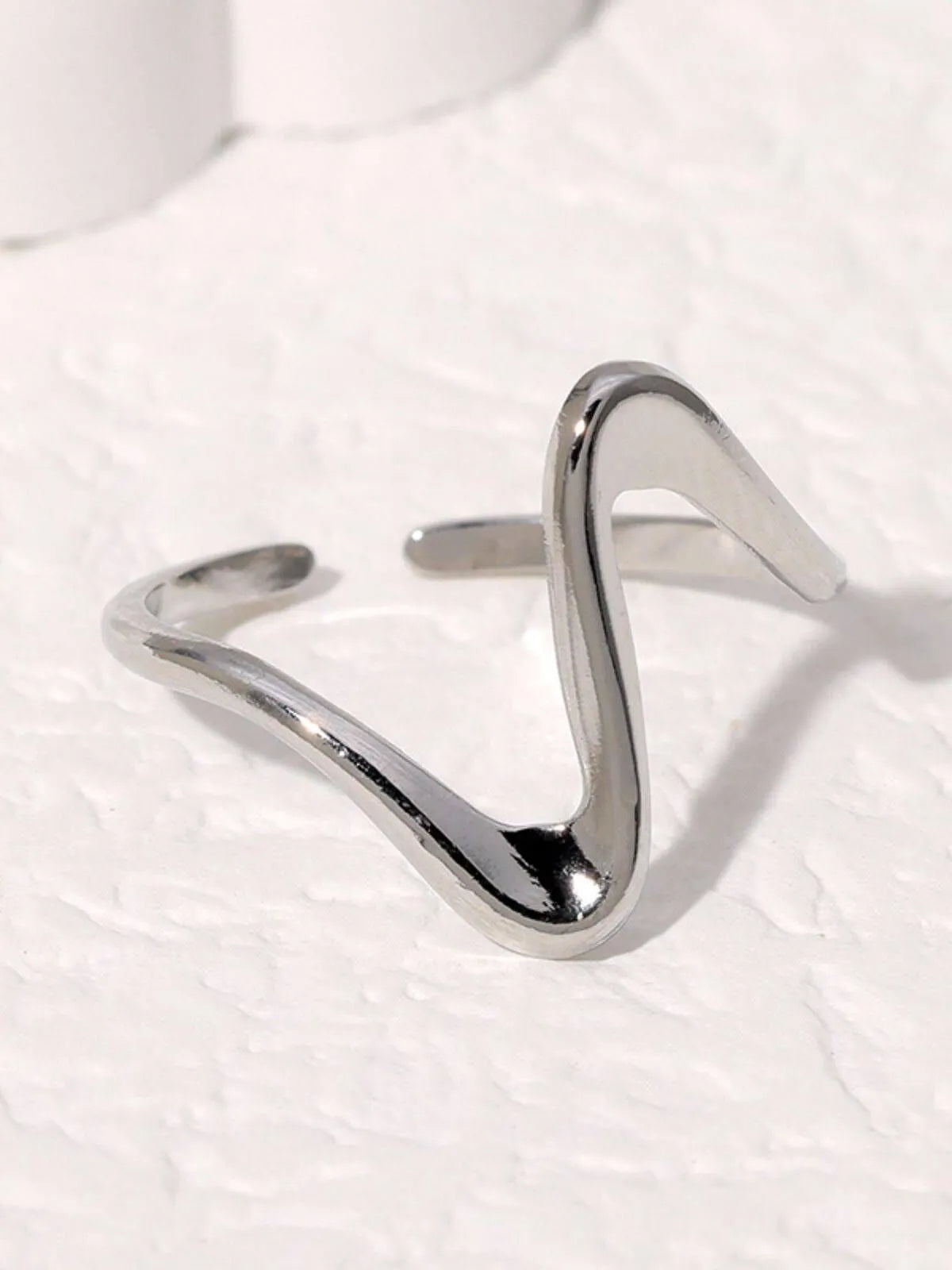 Casual Style 1pc Stainless Steel Irregular Shaped Ring