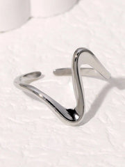 Casual Style 1pc Stainless Steel Irregular Shaped Ring