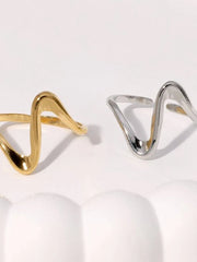 Casual Style 1pc Stainless Steel Irregular Shaped Ring