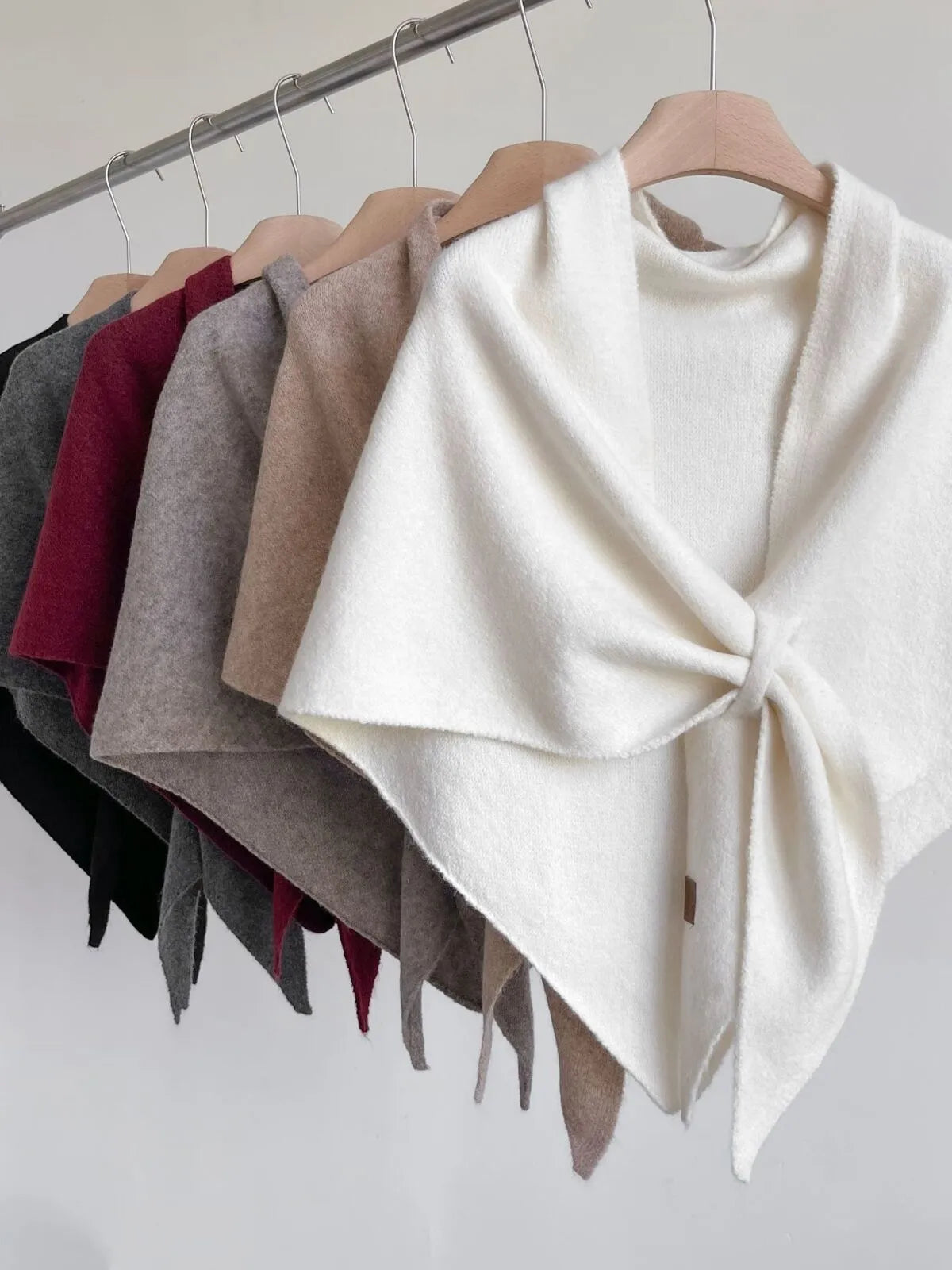 Casual Style 1pc Trendy Shawl Versatile Knit Top