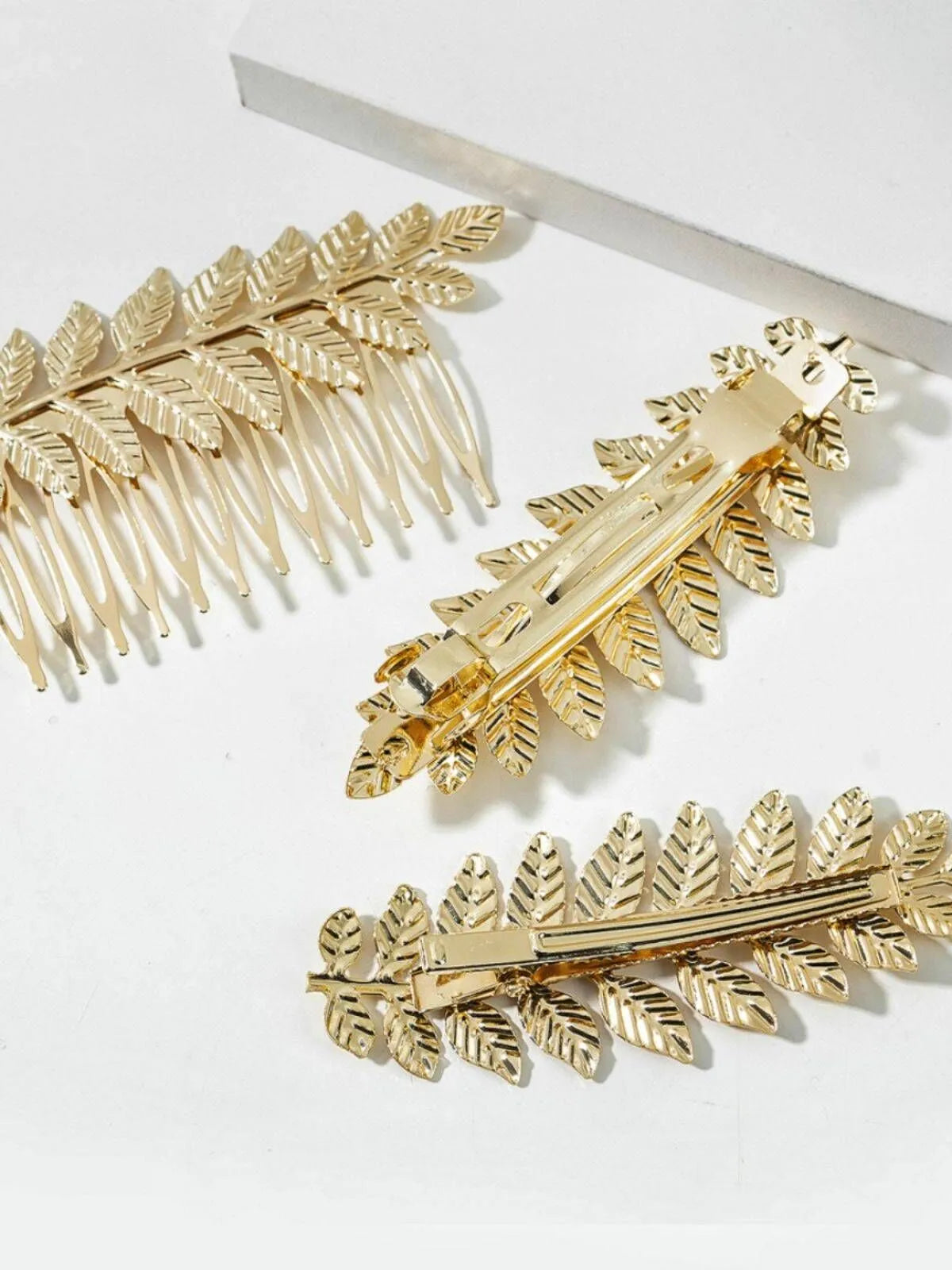 Casual Style 3pcs Leaf Alloy Hair Pin