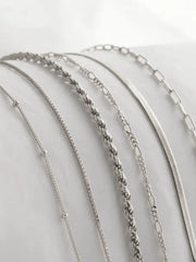 Casual Style 6-pack Chain Zinc Alloy Anklet