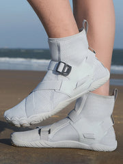 Solid High-cut Round Toe Casual Style Sneakers