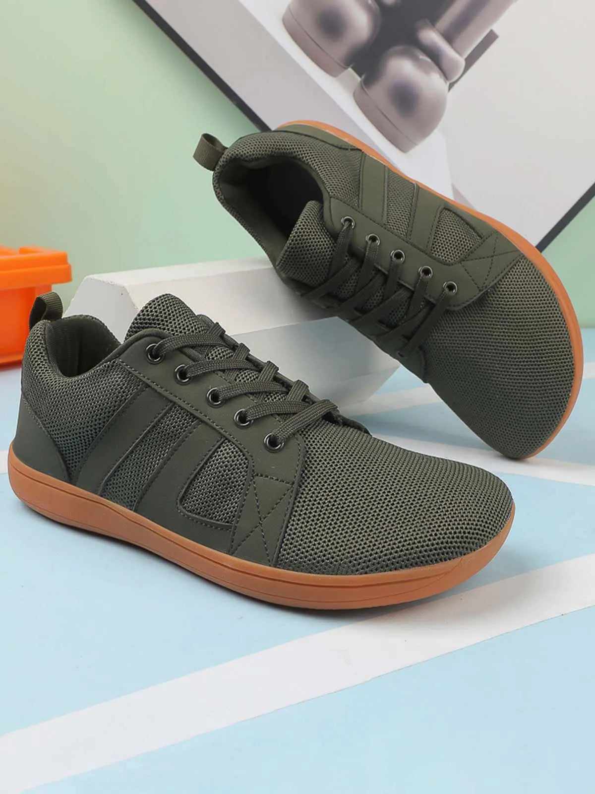 Casual Style Mid-cup Flat Heel Mesh Sneakers