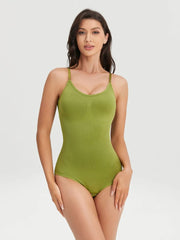 Solid Spaghetti Strap High Rise Bodysuits