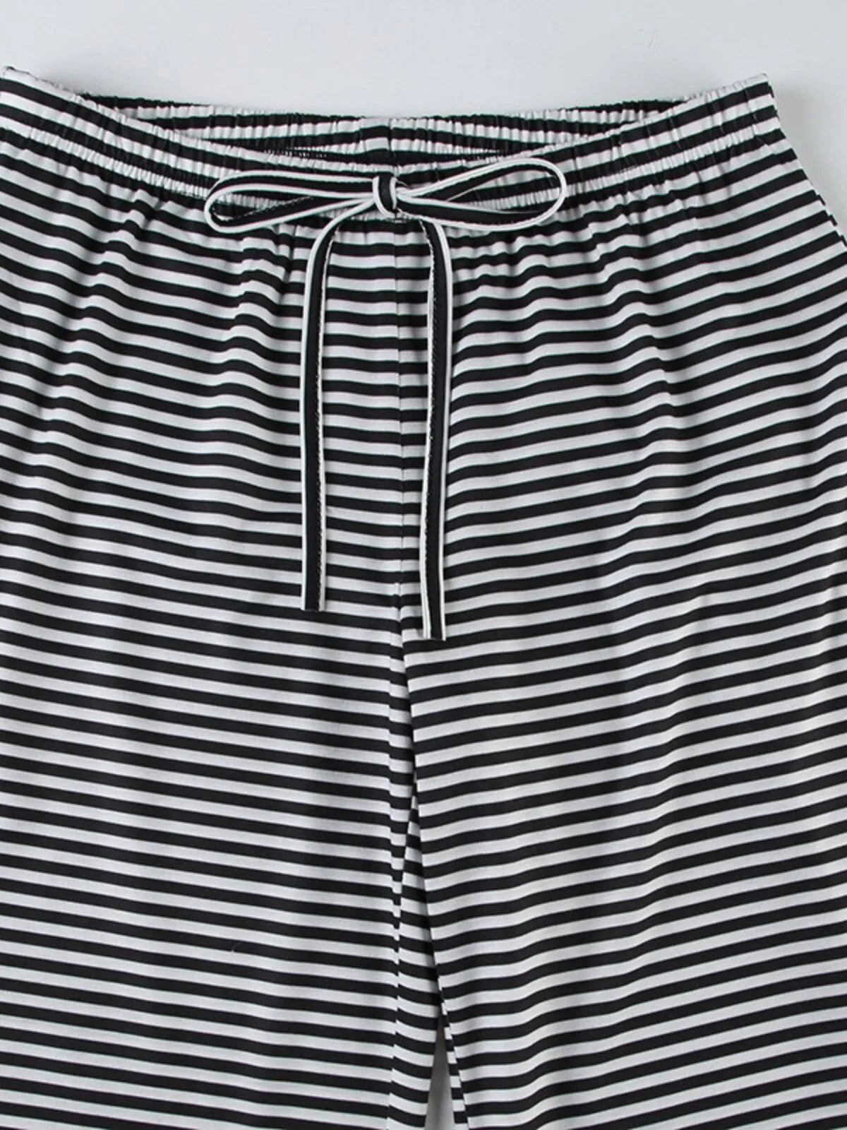 Chic Casual Fitted Comfy Striped Print Daily Wear Low Rise Palazzo Pants