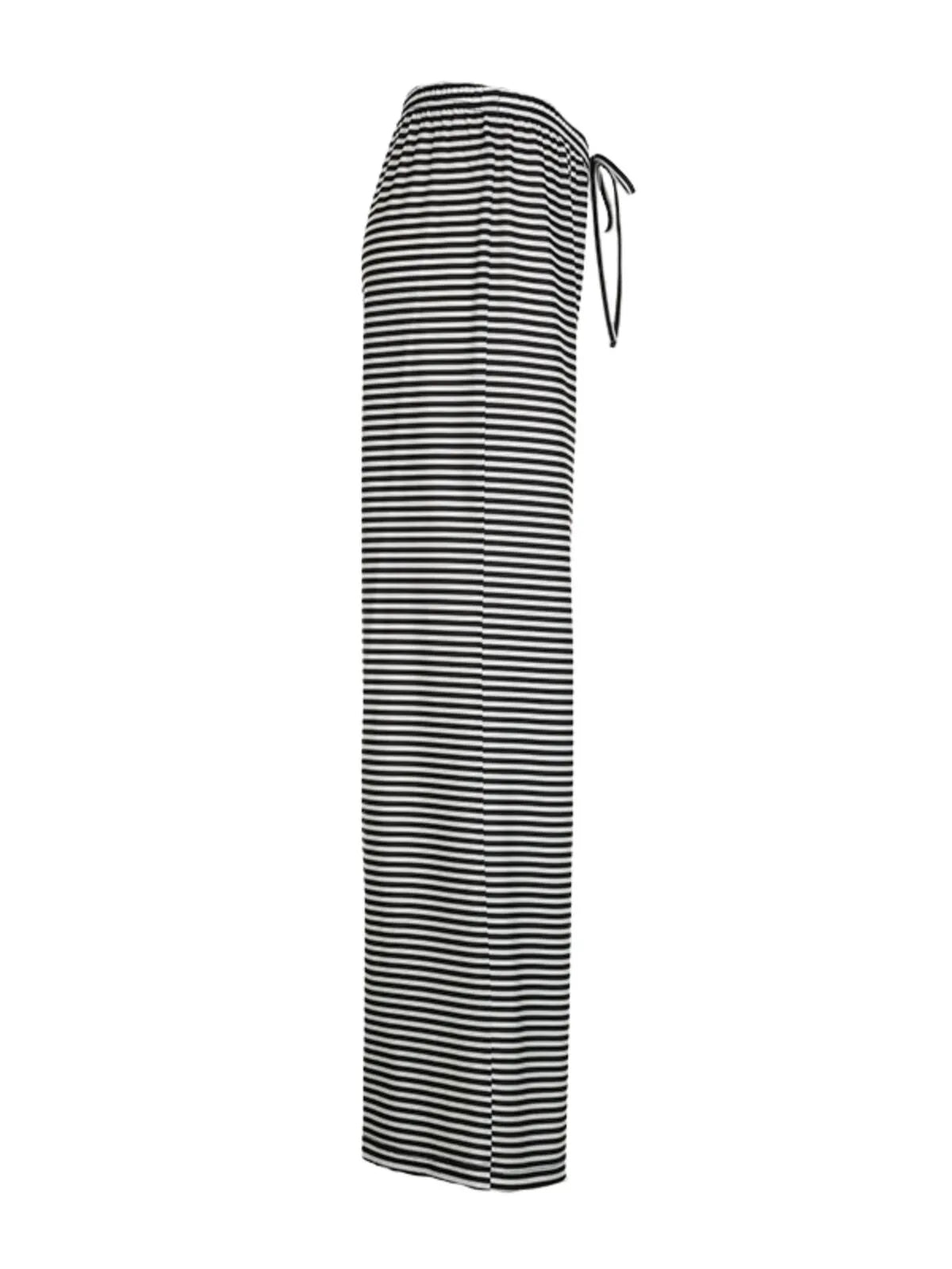 Chic Casual Fitted Comfy Striped Print Daily Wear Low Rise Palazzo Pants