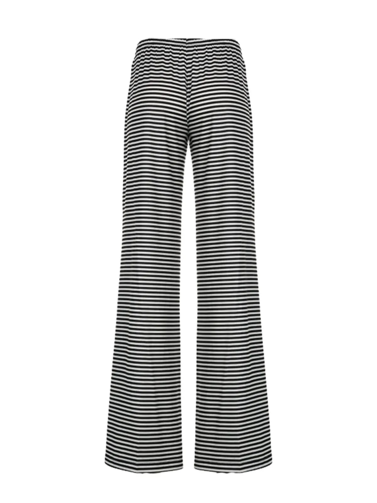 Chic Casual Fitted Comfy Striped Print Daily Wear Low Rise Palazzo Pants
